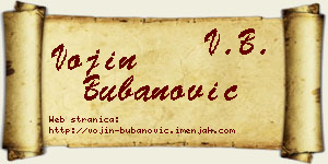 Vojin Bubanović vizit kartica